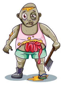 A zombie holding a sharp weapon Stock Illustration