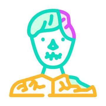 Zombie horror color icon vector illustration Stock Illustration
