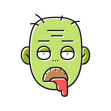 Zombie horror color icon vector illustration Stock Illustration
