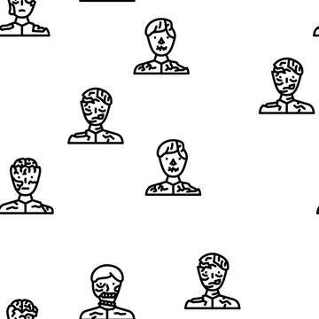 Zombie horror dead monster vector seamless pattern 스톡 일러스트