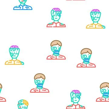Zombie horror dead monster vector seamless pattern 스톡 일러스트