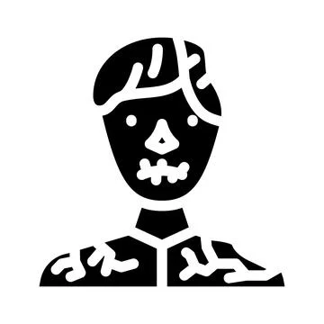 Zombie horror glyph icon vector illustration Stock Illustration