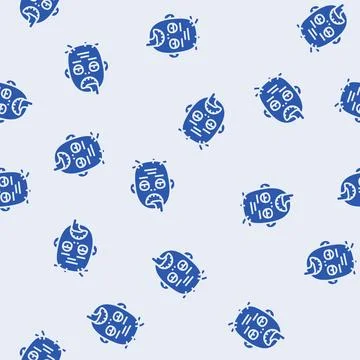 Zombie horror glyph seamless pattern Illustrazione stock