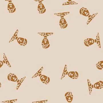 Zombie horror glyph vector seamless pattern 스톡 일러스트