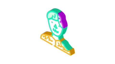 Zombie horror isometric icon animation Stock Footage 327294939