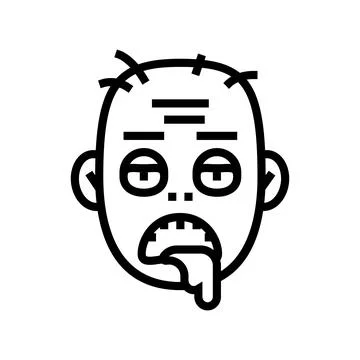 Zombie horror line icon vector illustration Illustrazione stock