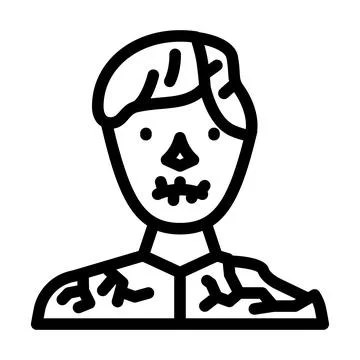 Zombie horror line icon vector illustration Stock Illustration