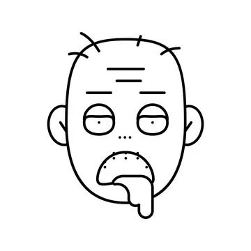 Zombie horror line icon vector illustration 스톡 일러스트