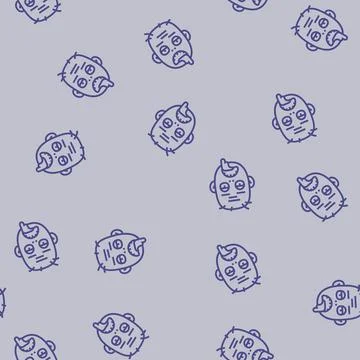 Zombie horror line seamless pattern Stock Illustration