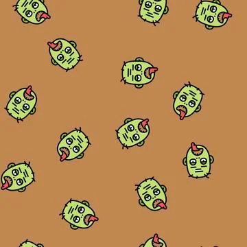 Zombie horror vector seamless pattern Illustrazione stock