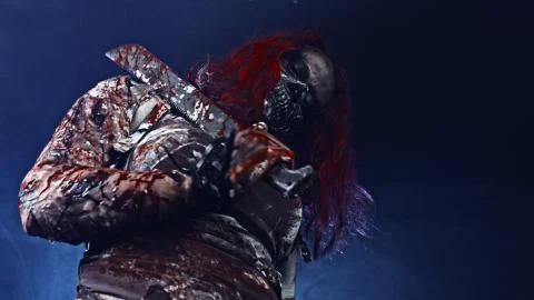 Zombie hunter with a sword. Close-up. Stock Photos