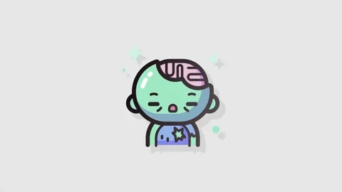 Zombie icon animation alpha Stock Footage 158005522