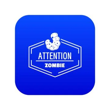 Zombie icon blue vector Stock Illustration