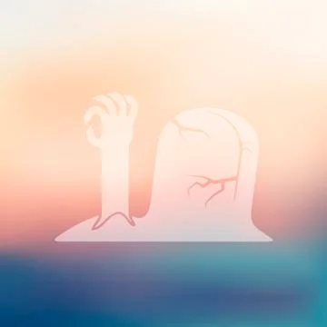 Zombie icon on blurred background Stock Illustration