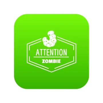 Zombie icon green vector Stock Illustration