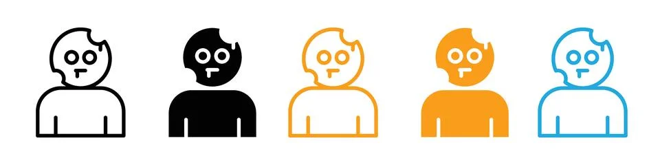 Zombie icon logo set vector Stock Illustration