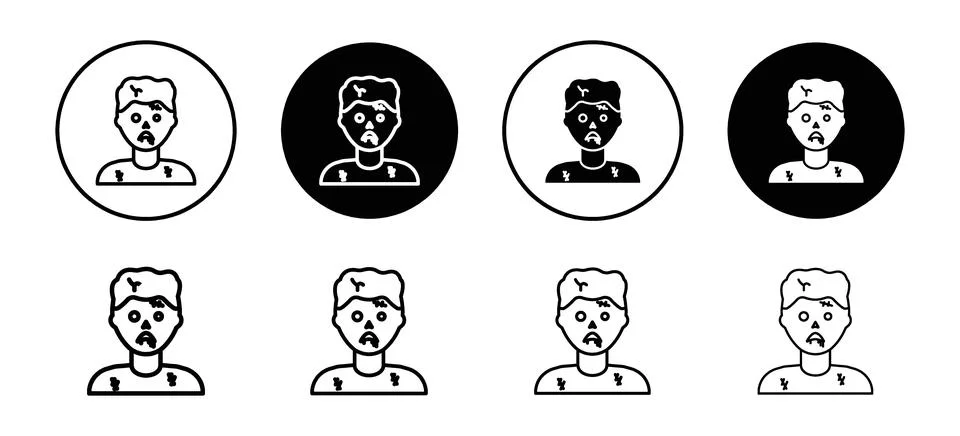Zombie icon vector set collection for web Stock Illustration