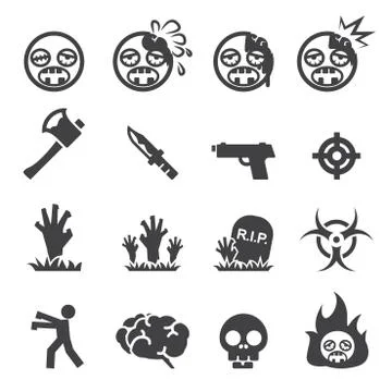 Zombie icons Stock Illustration