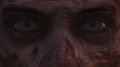 Zombie Infection Face Animation Stock Footage
