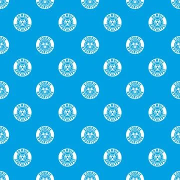 Zombie infection pattern vector seamless blue Illustrazione stock