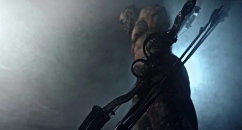 Zombie killer with a crossbow.  Apocalypse. 動画素材 70932049