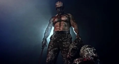 Zombie killer with a crossbow. 스톡 동영상 70935952