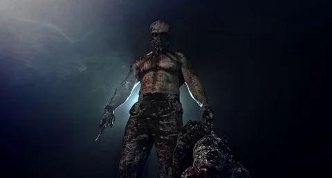 Zombie killer with a crossbow. 動画素材 70936626