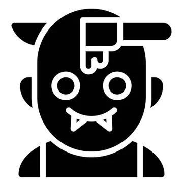 Zombie with knife through the head avatar, Halloween costume vector icon Stock Illustration