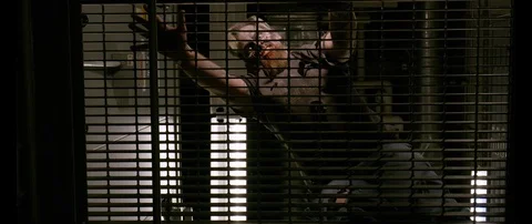 Zombie Man On Ceiling Grate Video stock 92387233