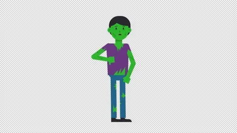 Zombie Man Disapprove Video stock 205048257