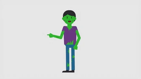 Zombie Man Pointing - Left Stock Footage 205048398