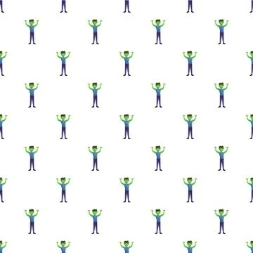 Zombie monster cartoon character pattern for halloween Stock Illustration