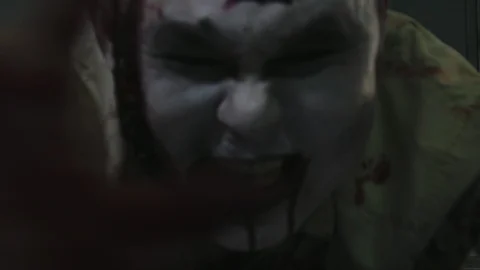 Zombie monster crawls on the floor Stock Footage 95459321
