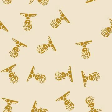 Zombie monster glyph vector seamless pattern Stock Illustration