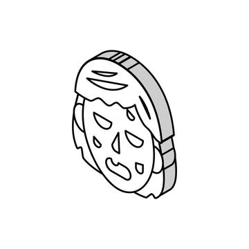 Zombie monster isometric icon vector illustration Illustrazione stock