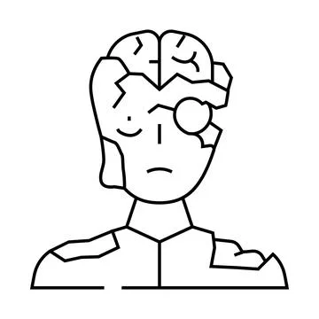 Zombie monster line icon vector illustration Illustrazione stock