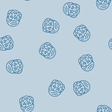 Zombie monster line seamless pattern Stock Illustration