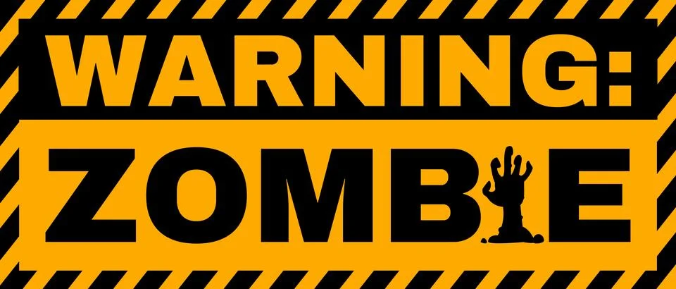 Zombie monster outbreak warning caution symbol Stock Illustration