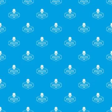 Zombie monster pattern seamless blue 스톡 일러스트