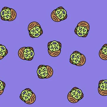 Zombie monster vector seamless pattern 스톡 일러스트