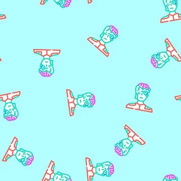 Zombie monster vector seamless pattern Stock Illustration