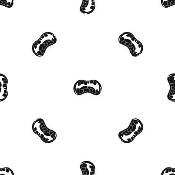 Zombie mouth pattern seamless black 스톡 일러스트