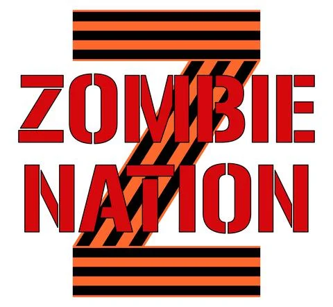 Zombie nation text - vector illustration. Letter z from the george ribbon col Stock Illustration