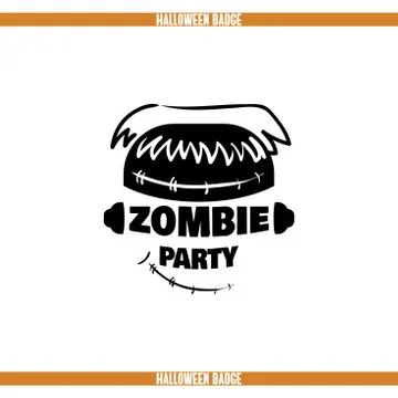 Zombie Party Badge Stock Illustration