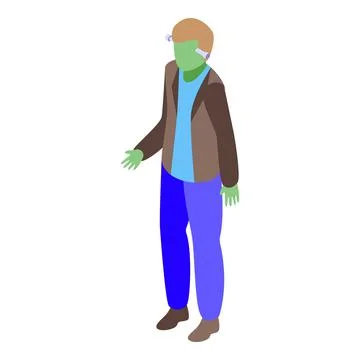 Zombie party icon isometric vector. Kid halloween Illustrazione stock