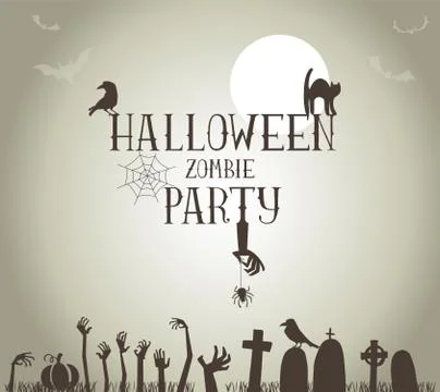 Zombie Party Stock Illustration