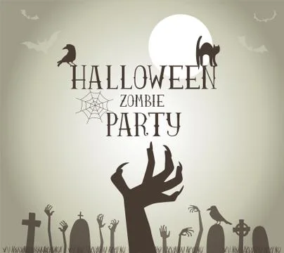 Zombie Party Stock Illustration