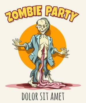 Zombie Party Poster Stock Illustration