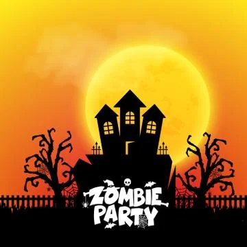 Zombie Party typography with creative design vector 스톡 일러스트