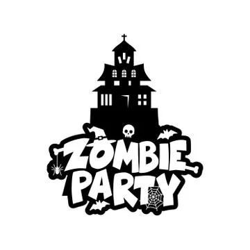 Zombie Party typography design vector Stock Illustration